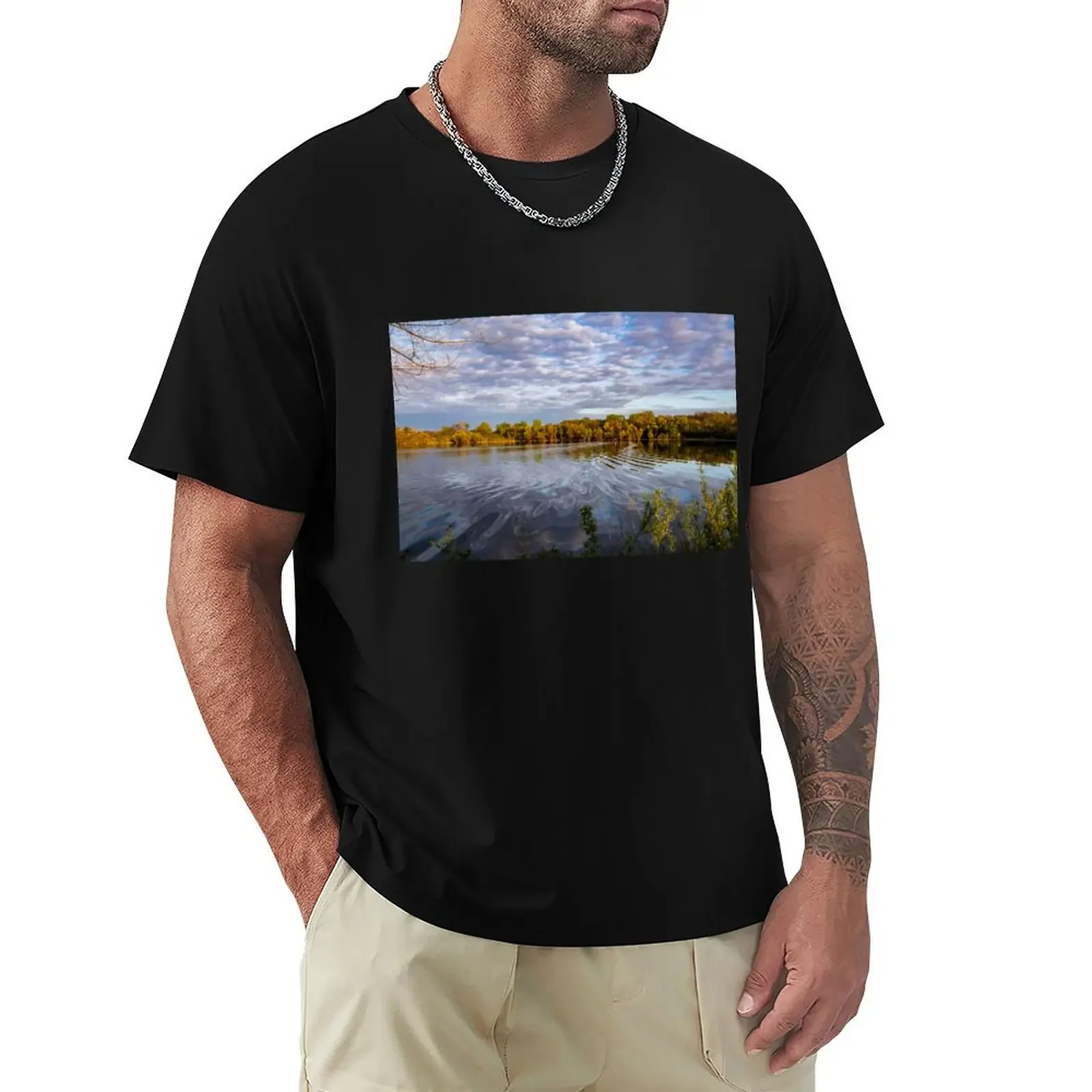 

Ripples from a Boat on a Lake near Waterloo, Iowa T-Shirt anime t shirts cute tops fruit of the loom mens t shirts