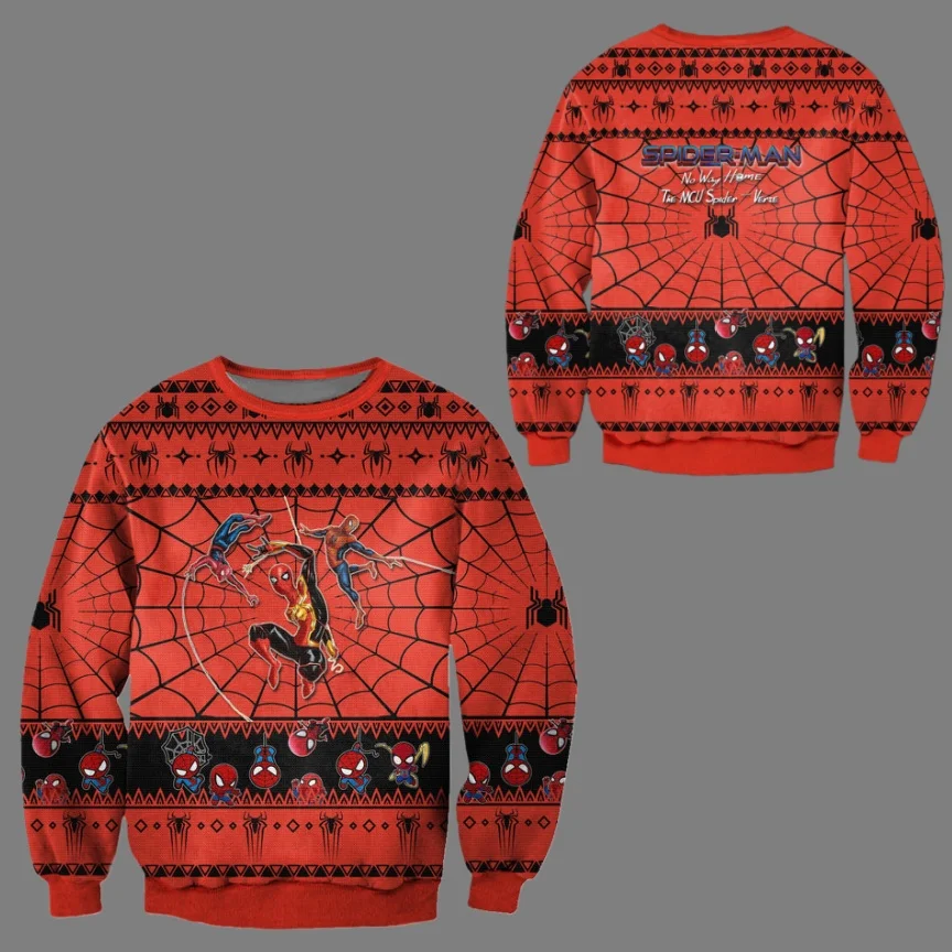 25/26 Sweater Lucu Karakter Pahlawan Disney Seri Terlaris untuk Pesta Natal Keluarga, Hoodie Oversize Dewasa Musim Gugur/Dingin