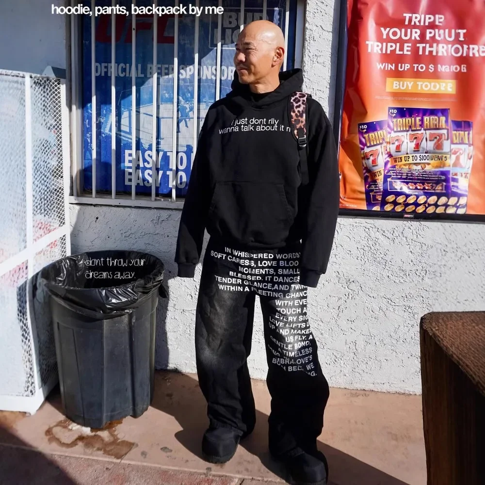 

Retro Pattern Lettered Jeans Streetwear Gothic Harajuku Hip-Hop Pants for Men