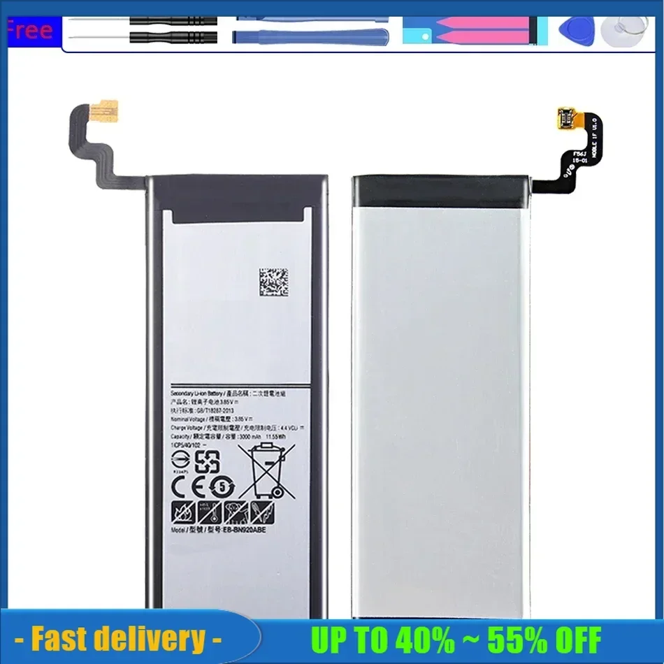 EB-BN920ABE 3000mAh Replacement Mobile Phone Battery For Samsung GALAXY Note 5 N9200 N920t N920c Note5 SM-N9208 Bateria