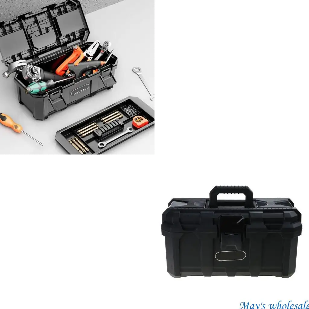 

Портативный бытовой ящик для инструментов для ремонта, пластиковый ящик для хранения инструментов, 15/19/21 дюймов, 448A