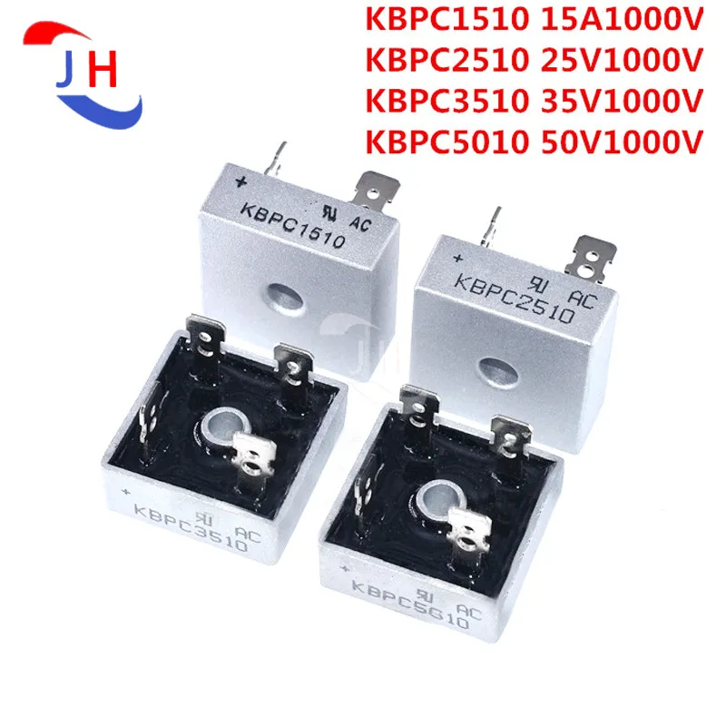 1 Uds nuevo KBPC1510 KBPC2510 KBPC3510 KBPC5010 15A 25A 35A 50A 1000V puente rectificador de diodo KBPC5010-50A1000V