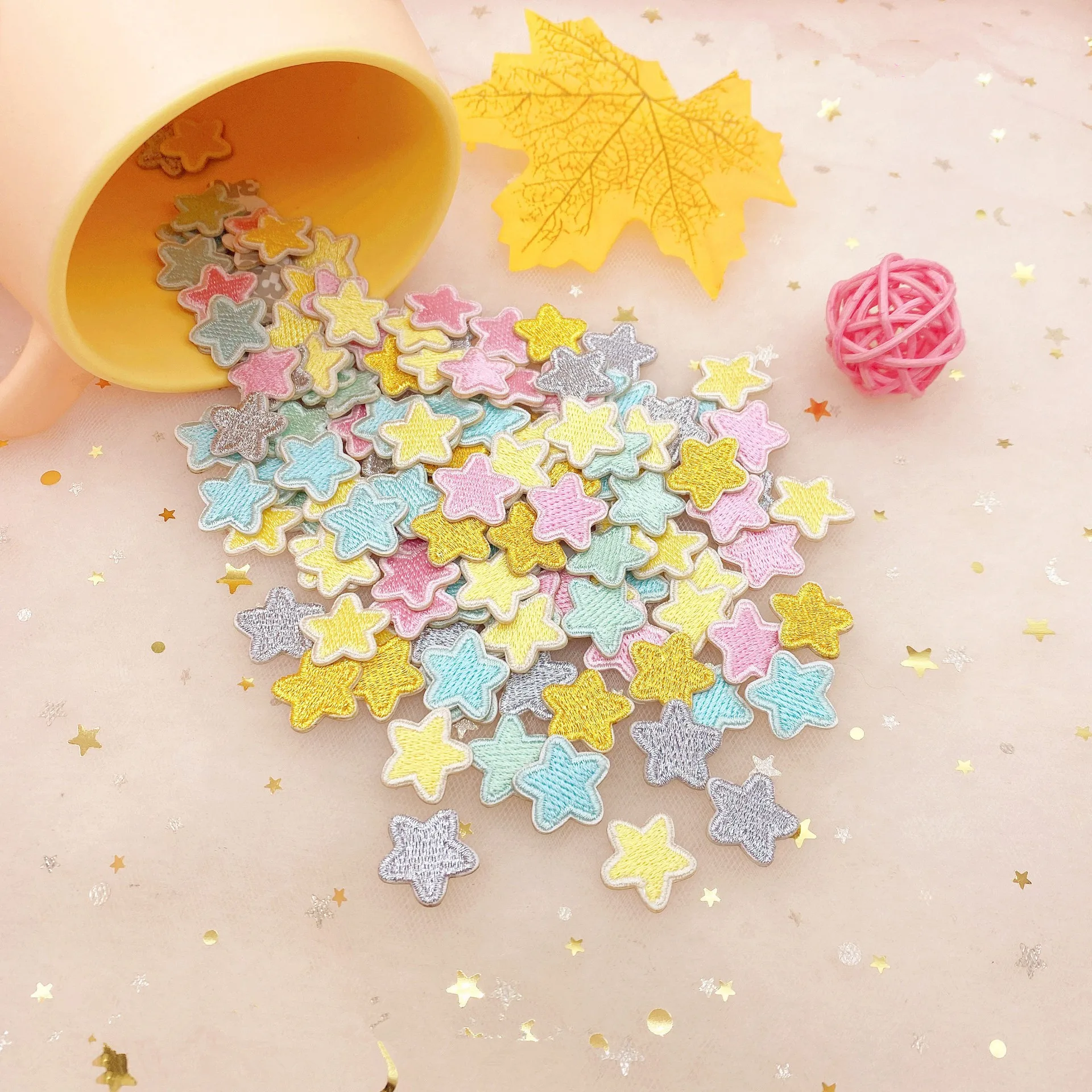 5pcs Self-adhesive Star Sticker Embroidery Star patch Cloth Sticker For Bag Hand Account Book DIY Decoration iron on Sticker