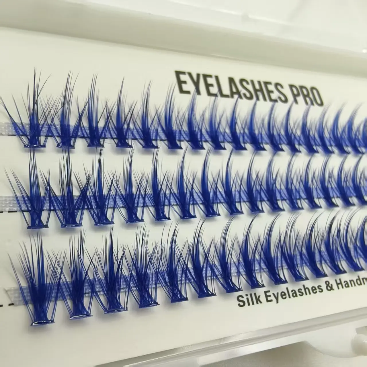 Blue MU003 DIY Hand Made Eyelash Extension Segmented Flase Lashes  Lash Bundles Soft Ribbon Strip Eyelashes Makeup Lashes NEW