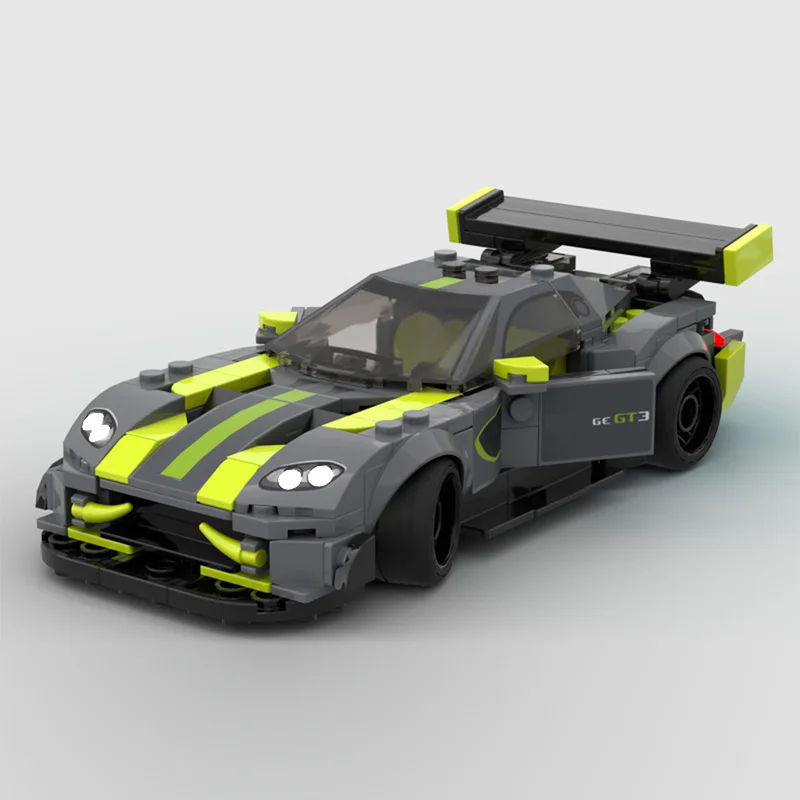 Modèle de voiture de course de vitesse, briques de construction MOC Martin Vantage GT3 Hypercar, technologie modulaire, cadeaux de vacances, jouets à assembler pour enfants