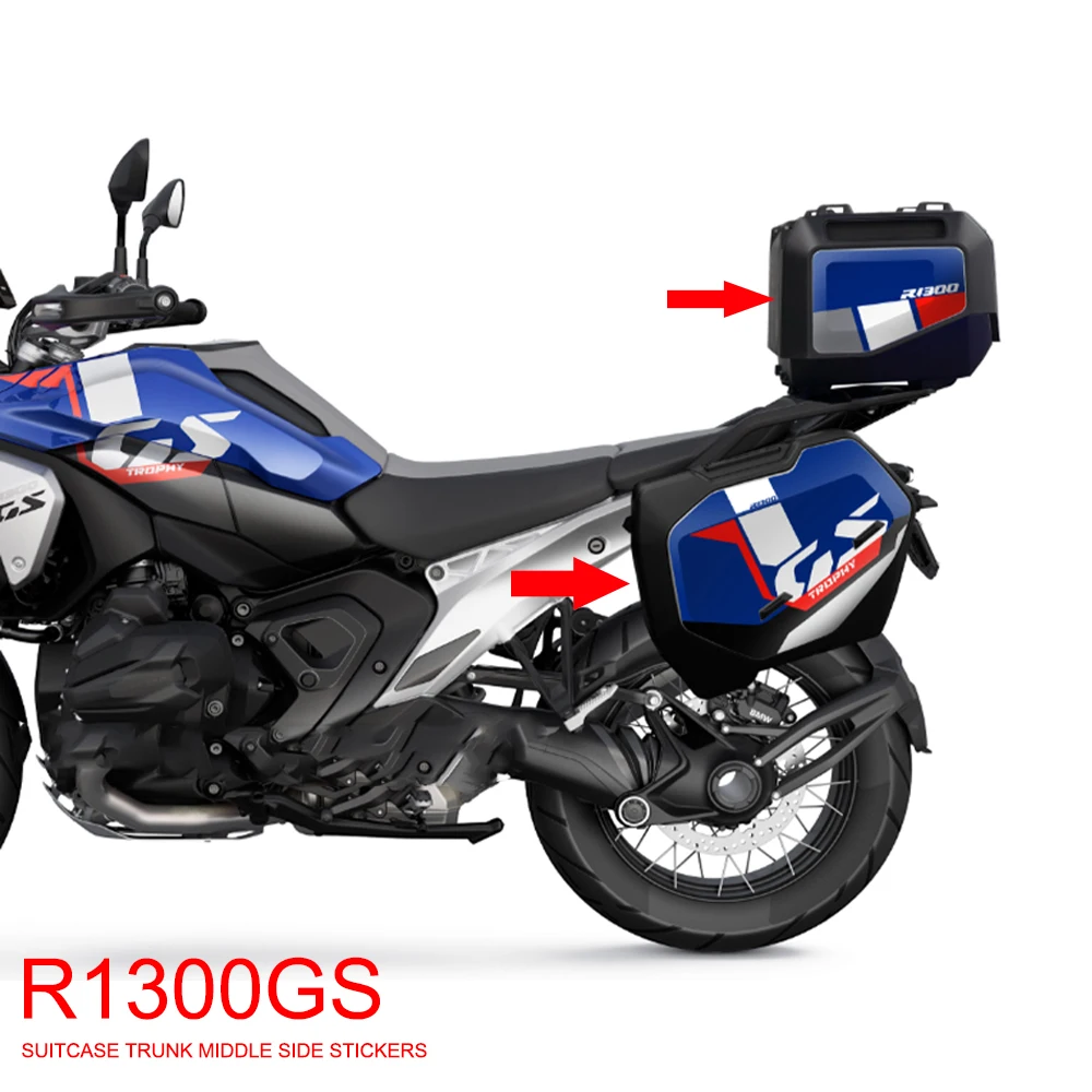 

For BMW R1300GS Motorcycle Suitcase Stickers Trunk Middle Side Stickers R 1300GS R 1300 GS 2023-2024 VARIO Laggege Decal Kit
