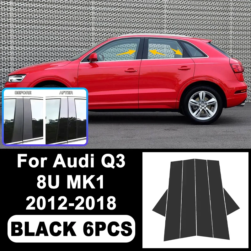 

For Audi Q3 8U MK1 2012-2018 B/C Pillar Stickers - PC Window Decorative Trim for Middle Pillar,Car Exterior Accessories 2013