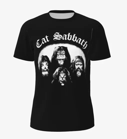 تي شيرت مطبوع ثلاثي الأبعاد من ألياف البوليستر مطبوع عليه قطة وأكمام قصيرة سريع الجفاف وجيد التهوية بين الوالدين والطفل يتطابق مع الملابس العائلية