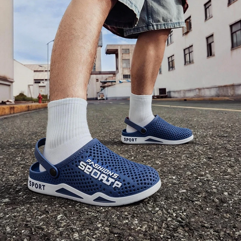 

Men's dual-purpose slippers, anti slip and cool slippers, summer beach outdoor perforated shoes -breathable, casual cool slipper