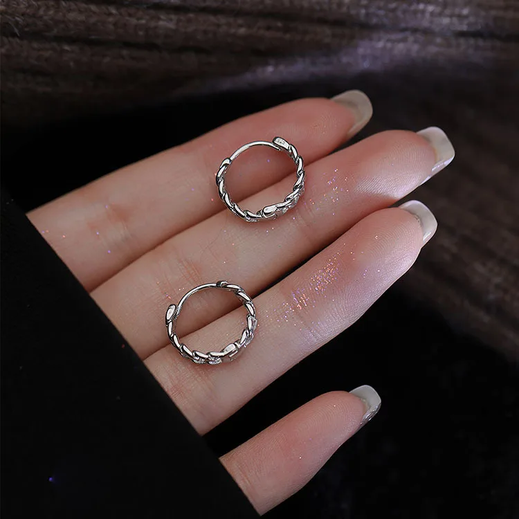 925 Sterling Silver Hot Sale Chain hoop Earrings Simple Temperament Exquisite Hot Semale Sexy Jewelry Gift