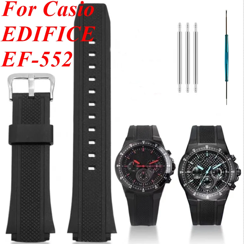 For Casio EDIFICE Series Replacement EF-552 Resin Watch Strap Waterproof watchband TPU Wristband Sports Bracelet