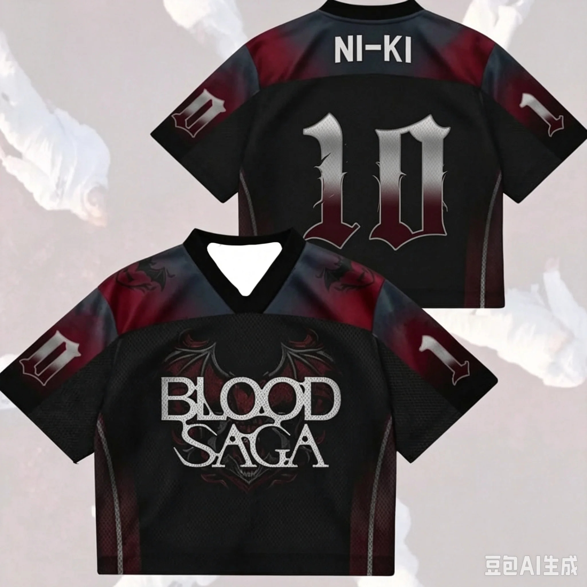 Blood Saga Fußballtrikot Kpop # 01 Fan-Kurzarmshirt mit Gothic-Grafik für Sport, Familie und Kinder, T-Shirts für Konzert-Fan-Outfits – Detail 4