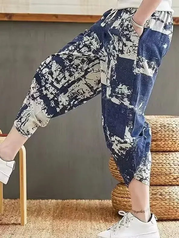 

New Chinese Sle Casual Men's ort Pants Summer Thin Ice Silk Seven-Foot Loose Faionable Harajuku Sle Breathable orts