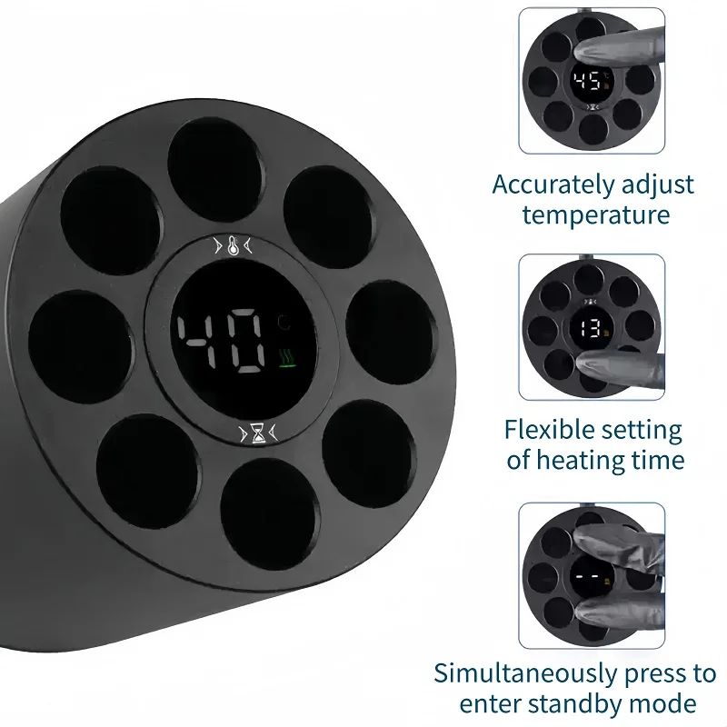 Tandheelkundige harsverwarmer voor verwarming, verzachting van tandheelkunde, composietmateriaal, timergestuurde temperatuurweergave met 8 verwarmingsslots