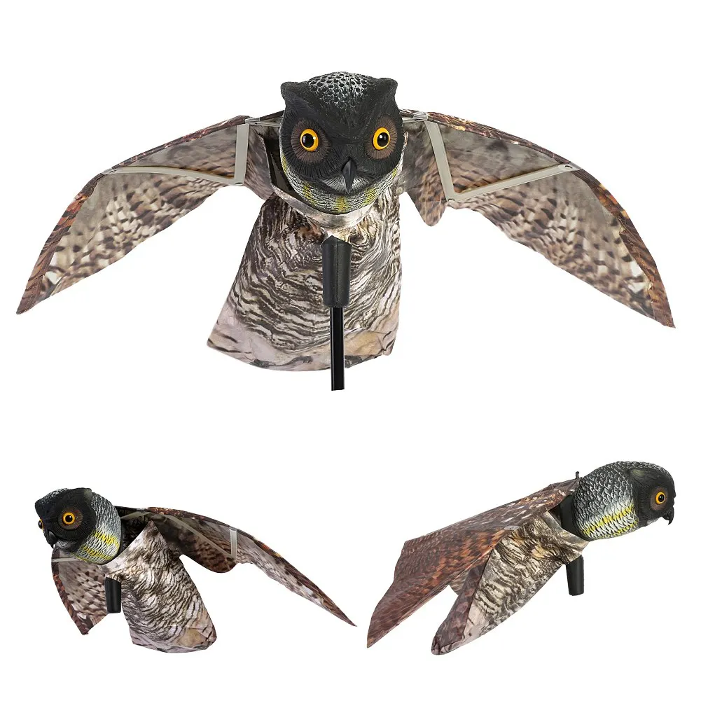 Prowler Owl With Moving Wing Garden Scarecrow Predator Decoy Pest