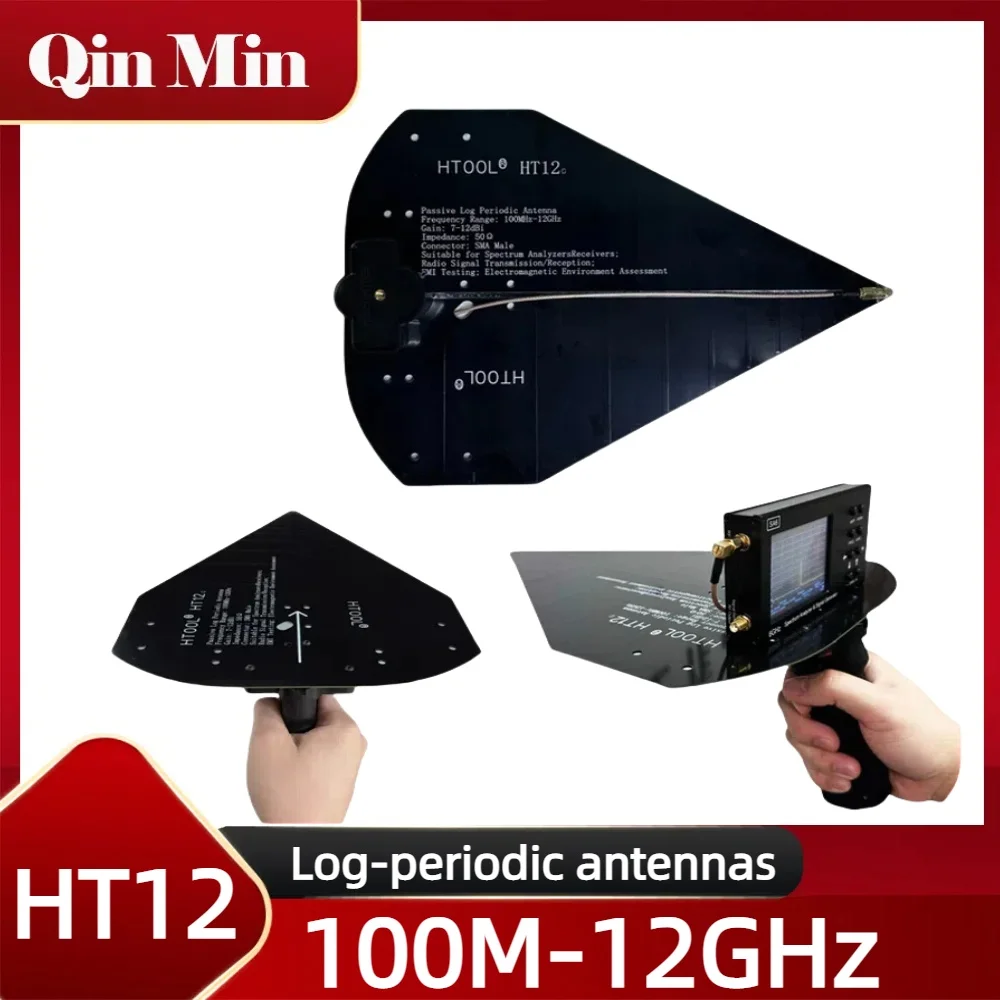 

Логарифмическая периодическая антенна HT12, ручная пассивная антенна, направленная антенна 0,1–12 ГГц, высокоточное усиление 7–12 дБи с ручкой