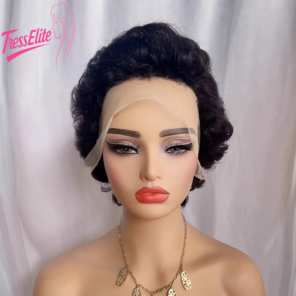 

13X4 Front Lace Wig Natural/1b-30 Color Full Hand Weaving Short Medium Curls for Women Comfortable & Stylish Daily Wear