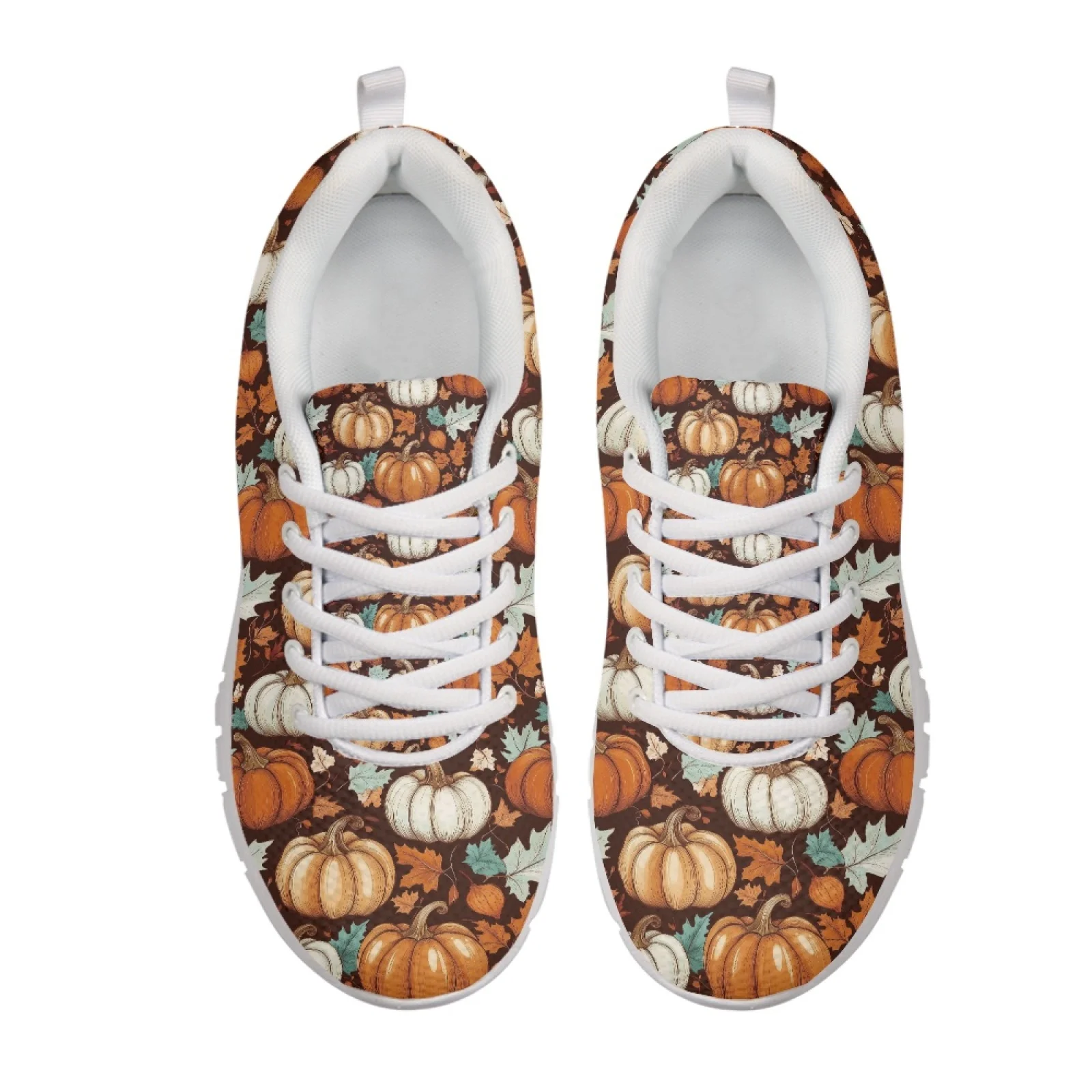 Coloranimal Pumpkin Maple Leaf Tennis Shoes Running Shoes for Women Breathable Running Walking Shoes