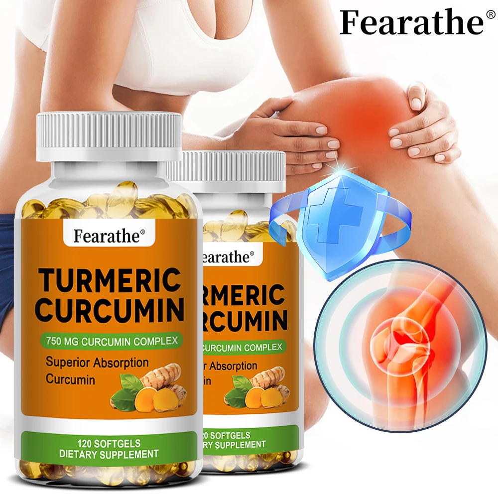 

Organic Turmeric Curcumin Capsules, Natural Antioxidant Herbal Supplement for Joint Bone Brain Cardiovascular & Body Wellness