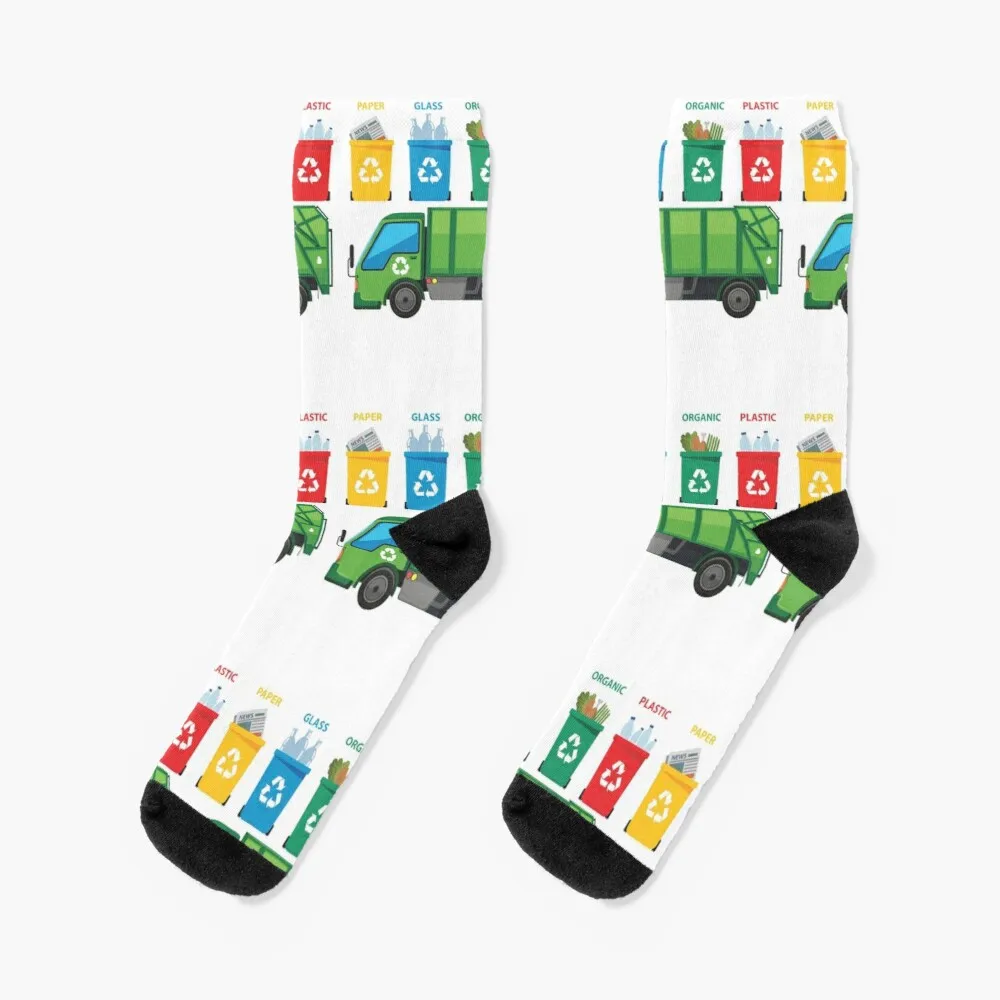 

Recycling Trash Truck Funny Kids Garbage Bin Truck Socks Christmas Socks Men Winter Socks Men Cycling Socks