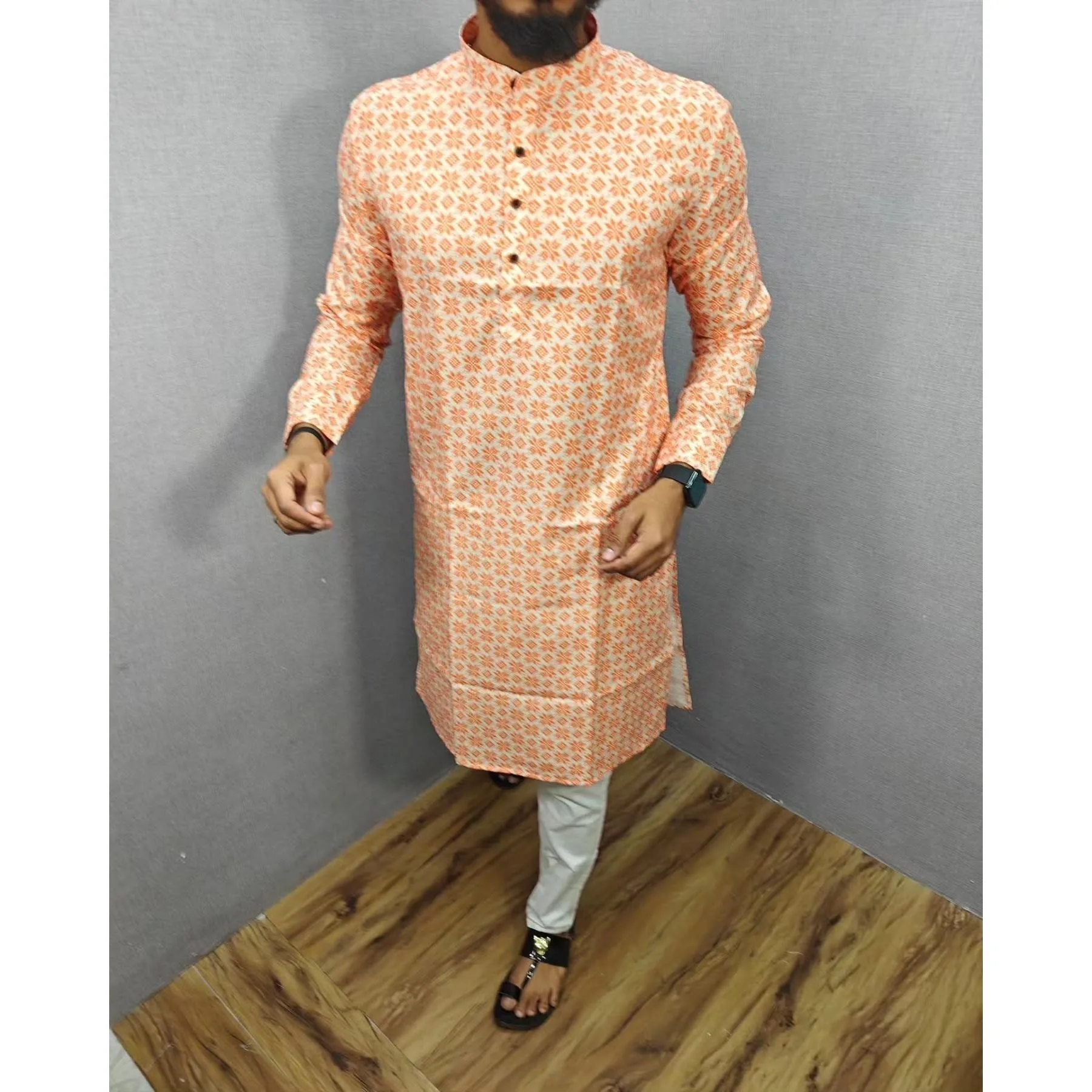 الرجال الرقمية المطبوعة كورتا فاردهة منتظم صالح اليوسفي 2026 طوق طويل مناسب لجميع المناسبات مثل الزفاف هاري رايا Aidilfitri #6