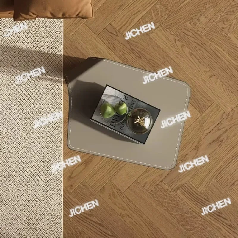 

ZCC Минималистичный кожаный седельный столик C-образной формы, столик-вставка для дивана, высококачественный дизайнерский небольшой журнальный столик