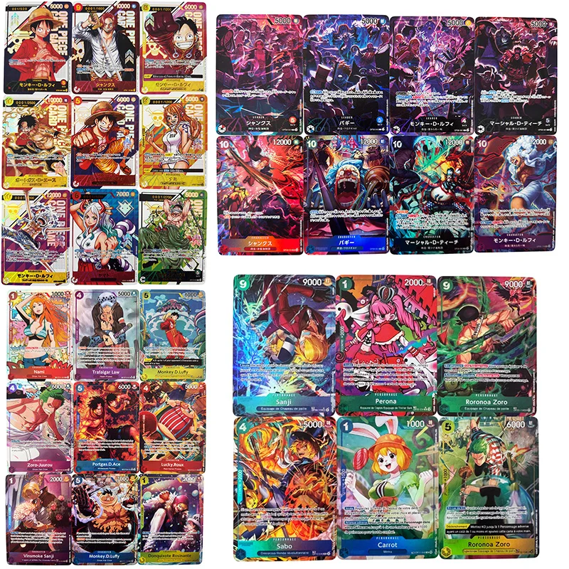 Tarjetas Coleccionables de Anime One Piece OPCG, Réplicas de Nika Luffy, Cuatro Emperadores, Shanks, Teach, Buggy, Zoro, Sanji, Nami, Ace