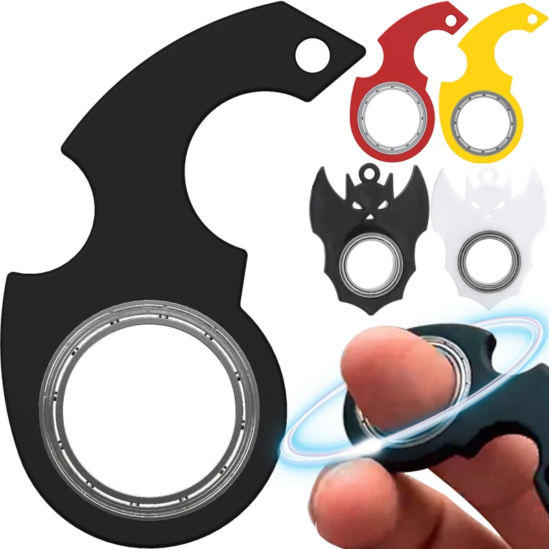 Spinner ความเครียดของเล่นโลหะ Idget ของเล่นเด็กปลายนิ้ว Spinning Keyring Finger Key แหวนบรรเทาความเบื่อของขวัญ Turntable พวงกุญแจ