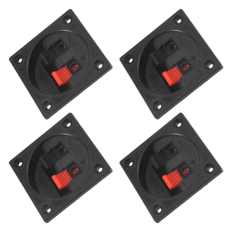 4 قطعة كأس طرفي لصندوق مكبر الصوت، موصل طرفي لصندوق مضخم الصوت المربع الربيعي لمكبر صوت السيارة المنزلي بنفسك