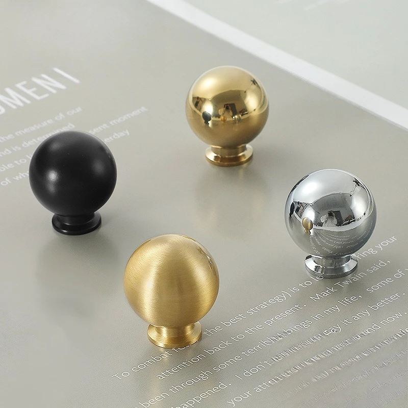 Modern French Style Luxury Cabinet Knob Chrome Silver Gold Single Hole Ball Drawer Handle