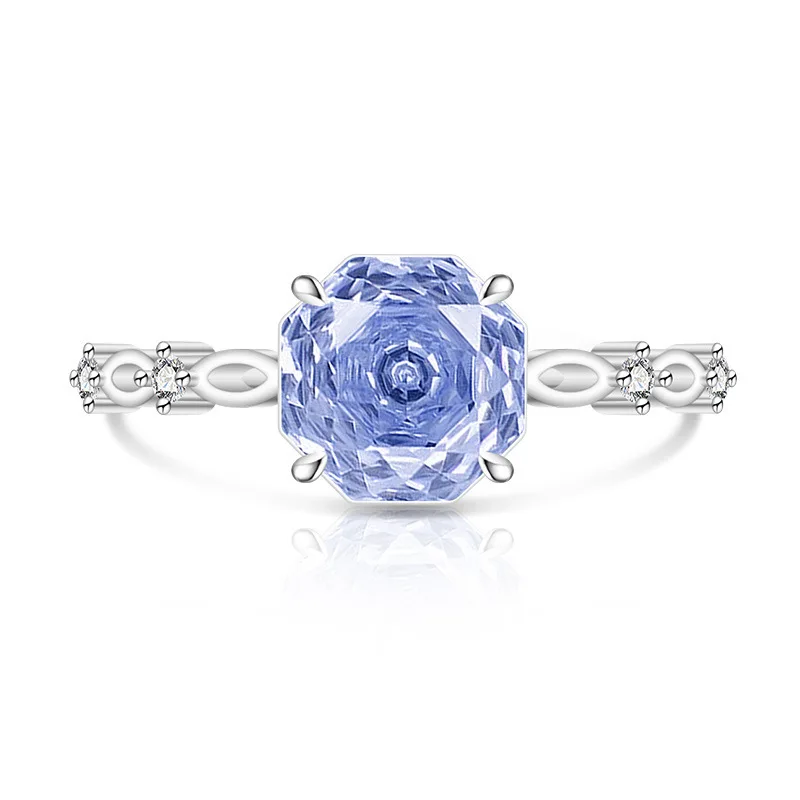 Women's 925 Sterling Silver Rose Cut Diamond Ring