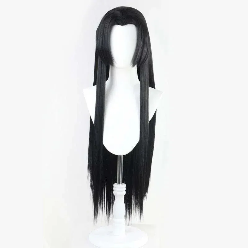Kochou Kanae peluca Anime Demon Slayer Cosplay Kimetsu no Yaiba peluca pelo largo negro sombreros de mariposa mujeres pelucas de Halloween Propaa