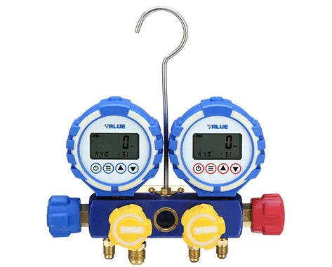 مقياس متعدد القيمة عالي الجودة لـ R22 R32 R410 R134a VDG-4-S1 مجموعة قياس نظام التدفئة والتهوية وتكييف الهواء الرقمي المنوع