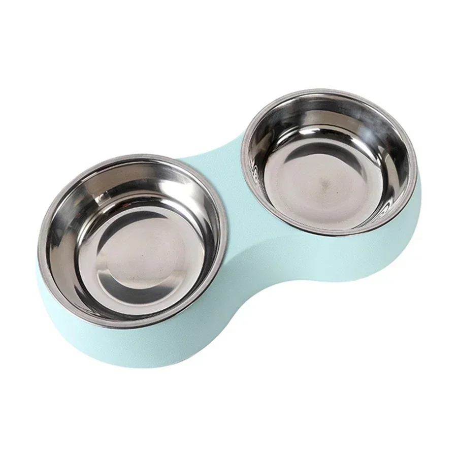 Double Pet Food Bowl Stainless Steel Drinkware Pet Drinking Food Dog Food Puppy Feeding Supplies Kitten Food Water Accessories