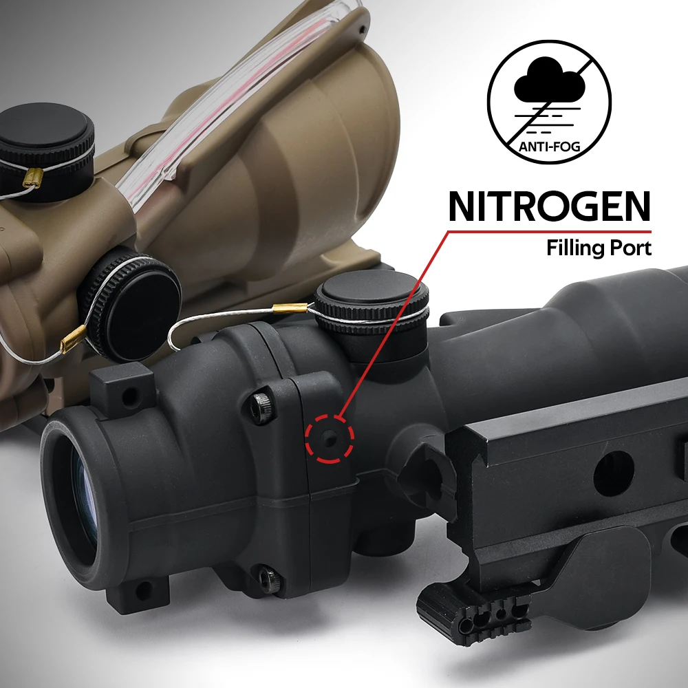 NEW 2023 Shockproof ACOG 4X32 TA31 Fiber Optics Illuminated Riflescope with Original Markings TA51 Flattop and LT100 QD Mount