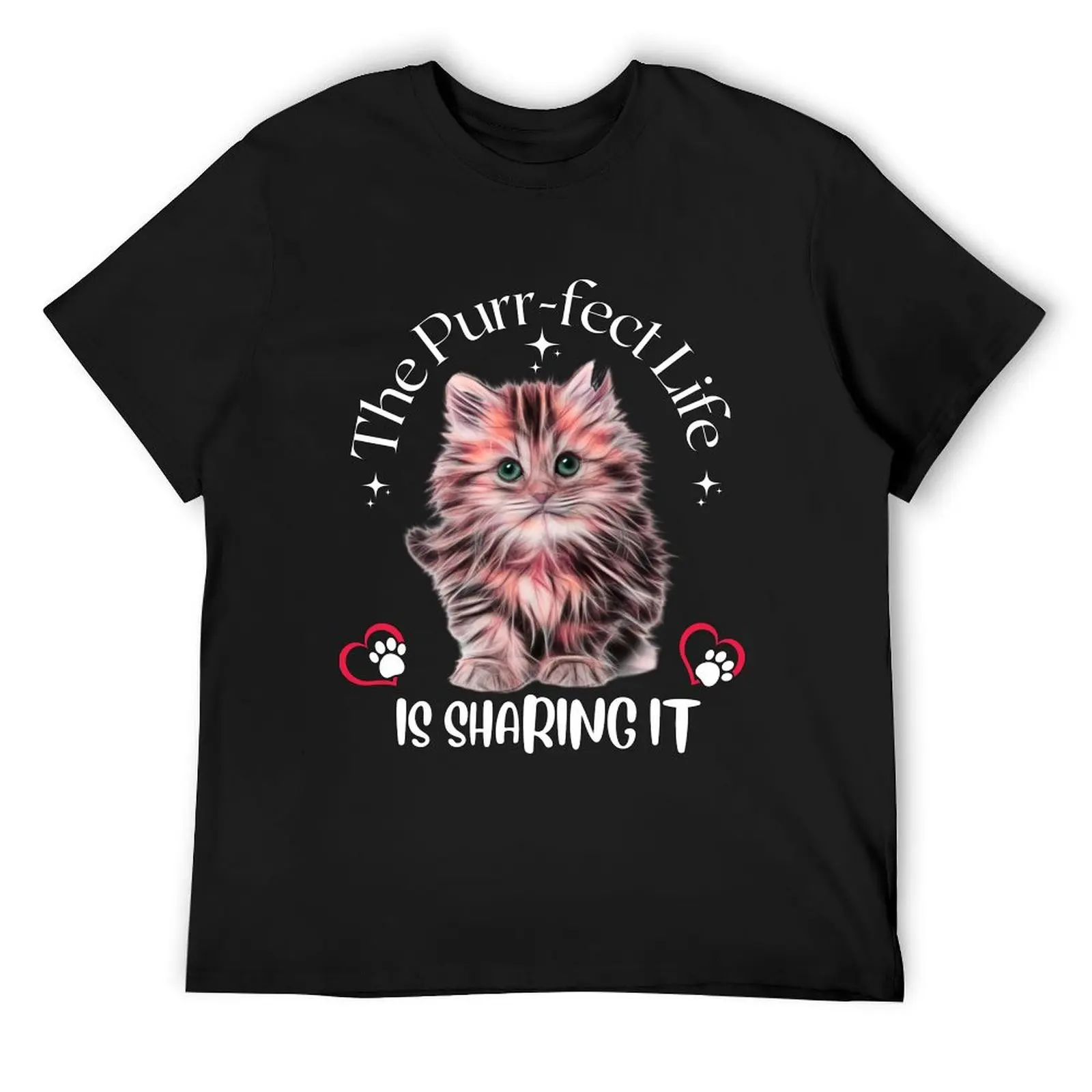 

The Purr-fect life, is sharing it T-Shirt tshirts personalised shirts graphic tee vintage mens workout shirts