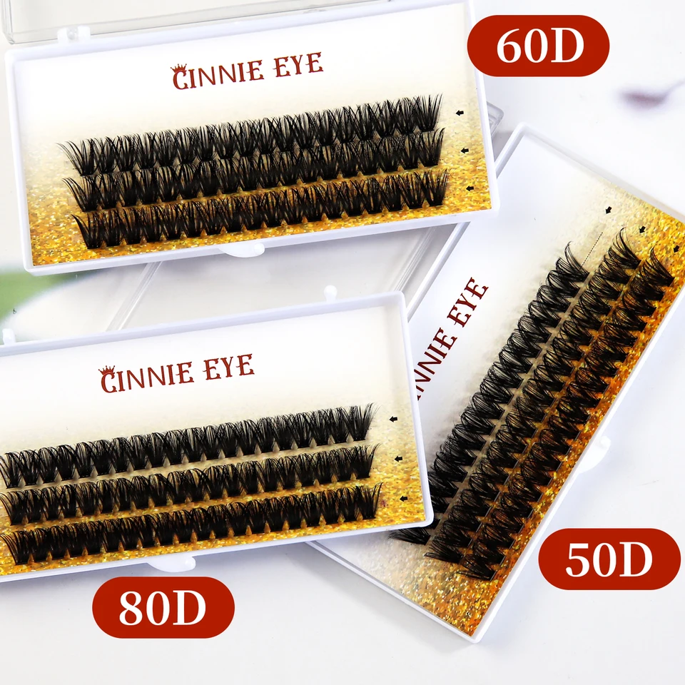 60D Paquetes Esponjosos de Pestañas, Volumen, Extensiones DIY, 80D Rizos Individuales, Manojos, Naturales, Ojo de Zorro, Autoventilados 5