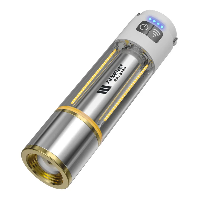 Super Bright Moon Strong Light Flashlight Outdoor Camping Long Range Rechargeable Home Lighting Lamp USB Portable Torch