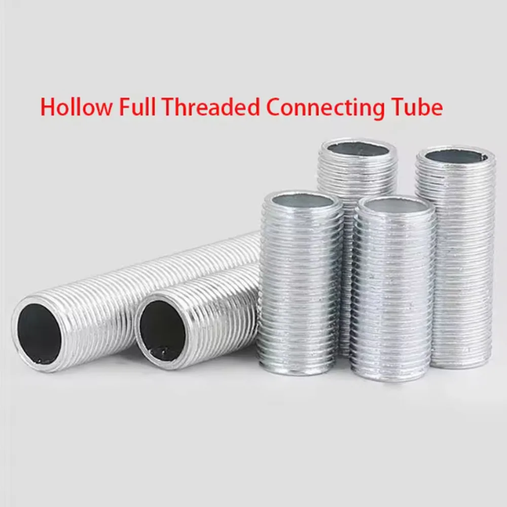 Hollow Fully Threaded Connecting Pipe Carbon Steel Fine Tooth Screw Outer Dia M6 / M8 / M10 / M12 Length 20mm-75mm