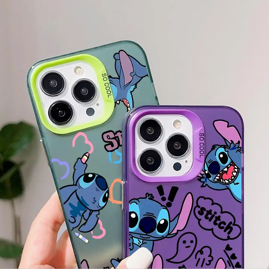

Disney Stitch Cute Phone Case for iPhone 11 15 Plus 16e 14 Pro MAX 13 13Pro 16 16Pro 12 Soft Shell