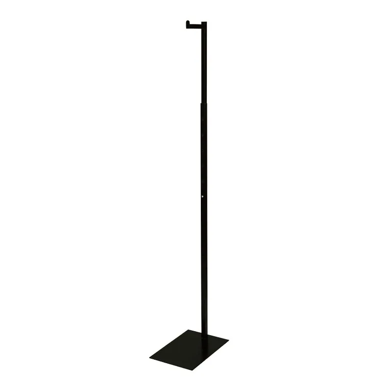 Adjustable Black Costumer Stand– Single Arm Clothes Rack - Retail Clothing and Garment Display Stand–Boutiques and Retail Stores