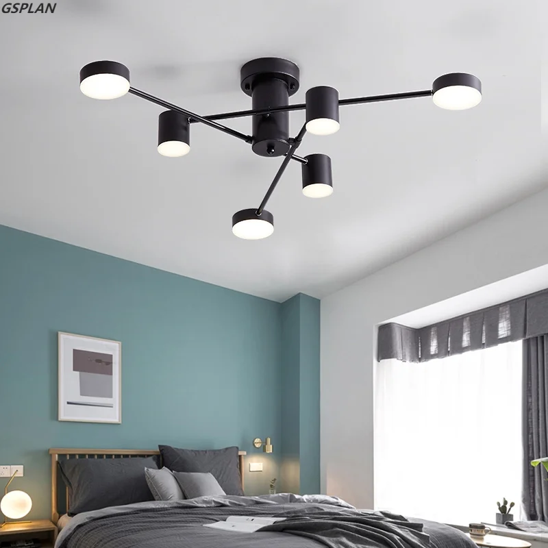 Le moderne lampade a lampadario a ramo nero le lampade a lampadario a LED nordico sono utilizzate In soggiorno, camera da letto, sala da pranzo e cucina