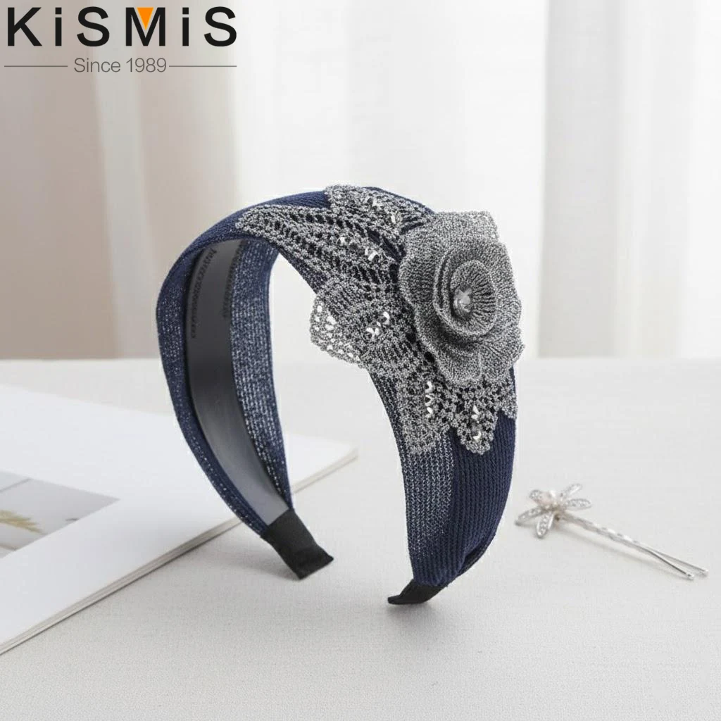 

Fashion Big Flower Cotton Print Broad Brim Hair Hoop Breathable Simple Anti-slip Hairband 5 Colors Accessories