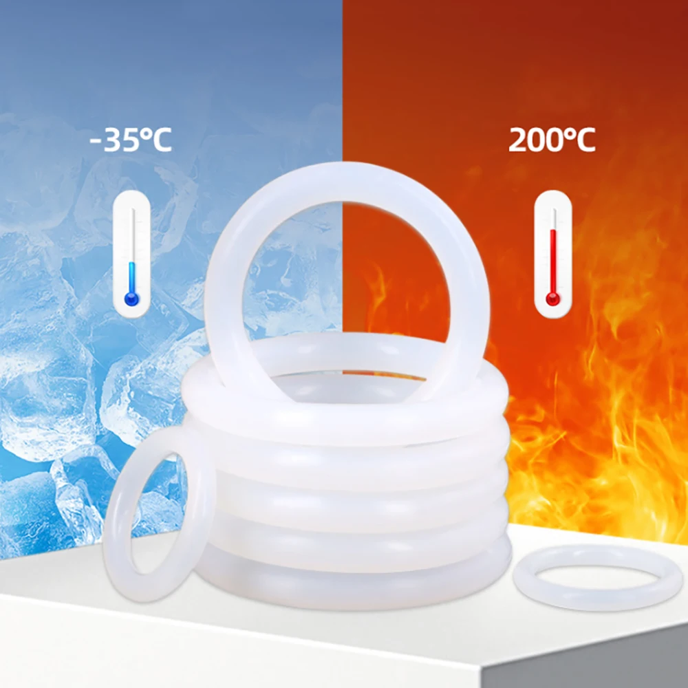 الأبيض السيليكون المطاط O-حلقة سميكة CS 1 مللي متر OD 5 مللي متر-50 مللي متر فلورو المطاط النفط مقاومة طوقا ختم غسالة صنبور السباكة جوانات #5