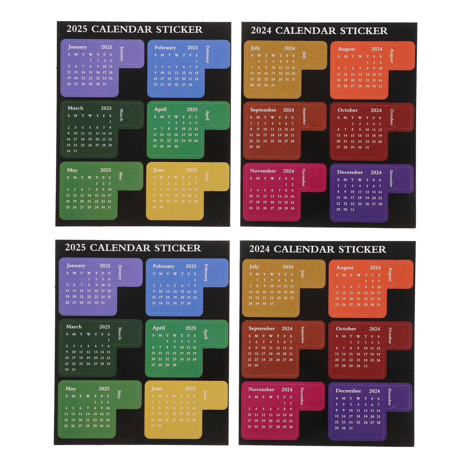 2 Sets Monthly Calendar Sticker Index Tabs For Notepad Planner Labels Book Markers Adhesive Paper Stickers Office Home School