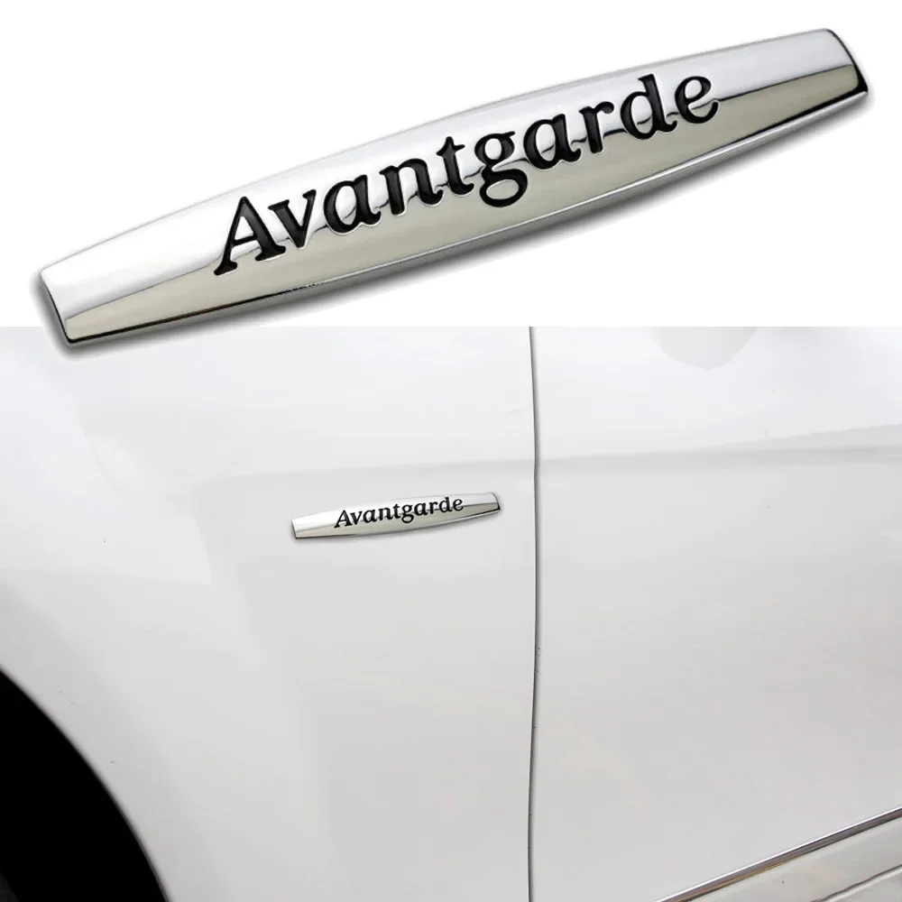 2pcs Avantgarde Elegance Logo Fender Sticker For Mercedes Benz C E Class C180 W203 W204 W204 C300 E300 E320 E350 W211 W212 W213