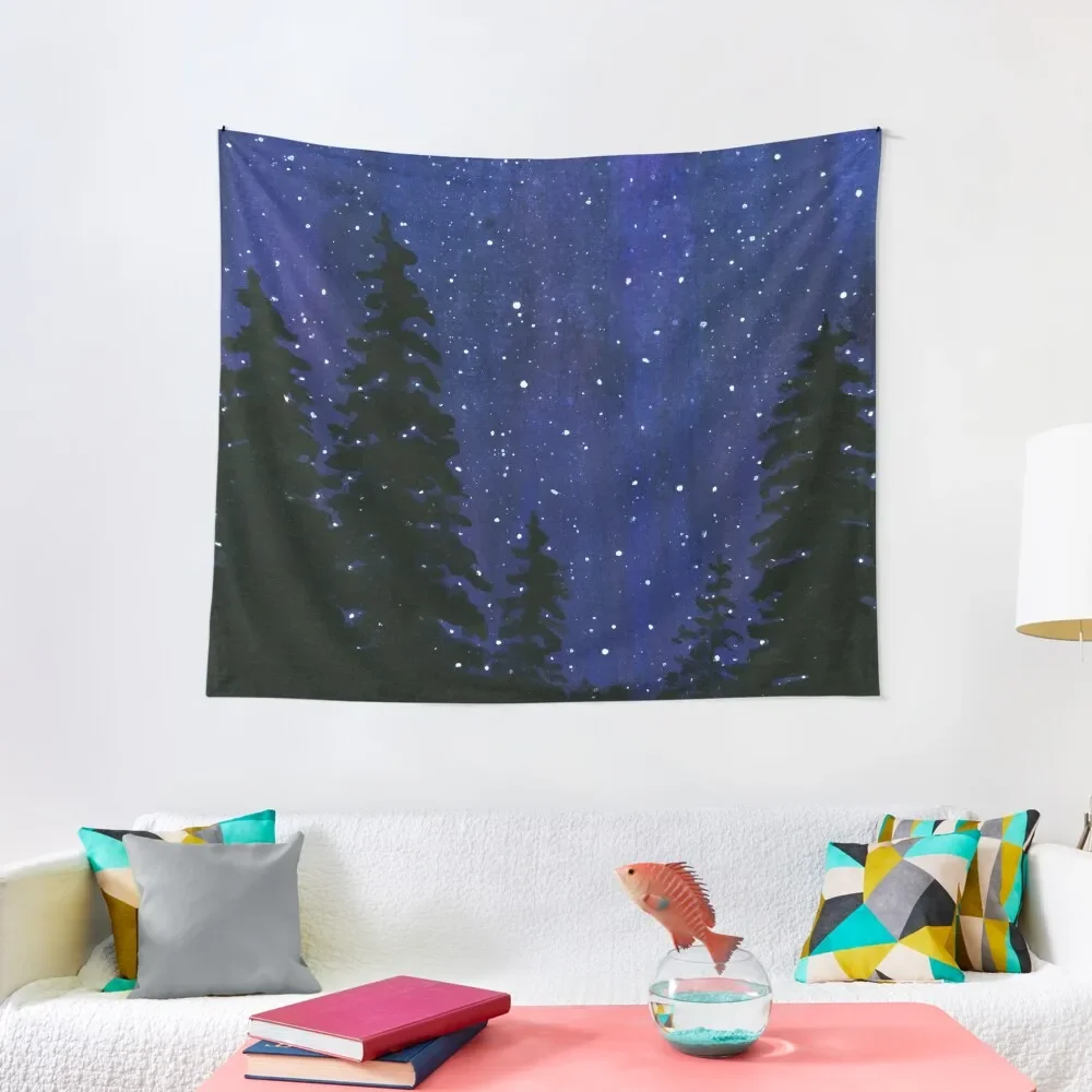 Twinkle, Twinkle, Starry Sky Watercolor Painting Tapestry Wall Decor Hanging Home Decorators Tapestry