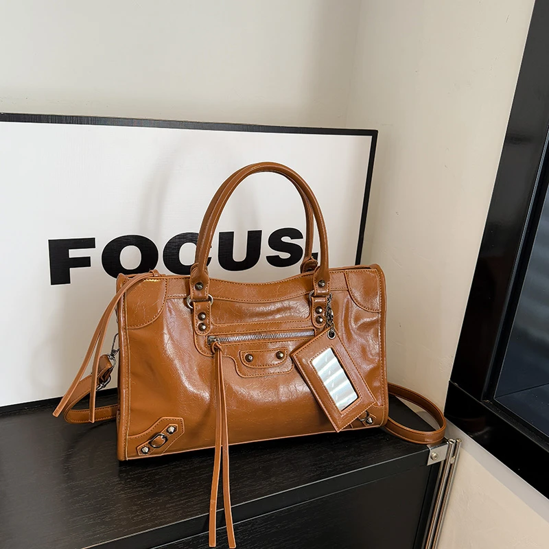 Bolsa tote de alta qualidade elegante couro clássico designer paris moda grande capacidade cor sólida viajante