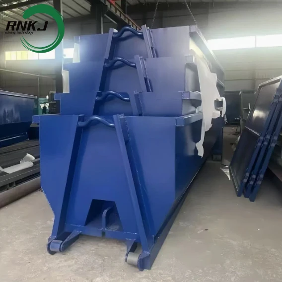 RNKJ CE Certified Q235 Heavy Duty 10-30 Cubic Meter Roll Off Dumpster Hook Lift Bin