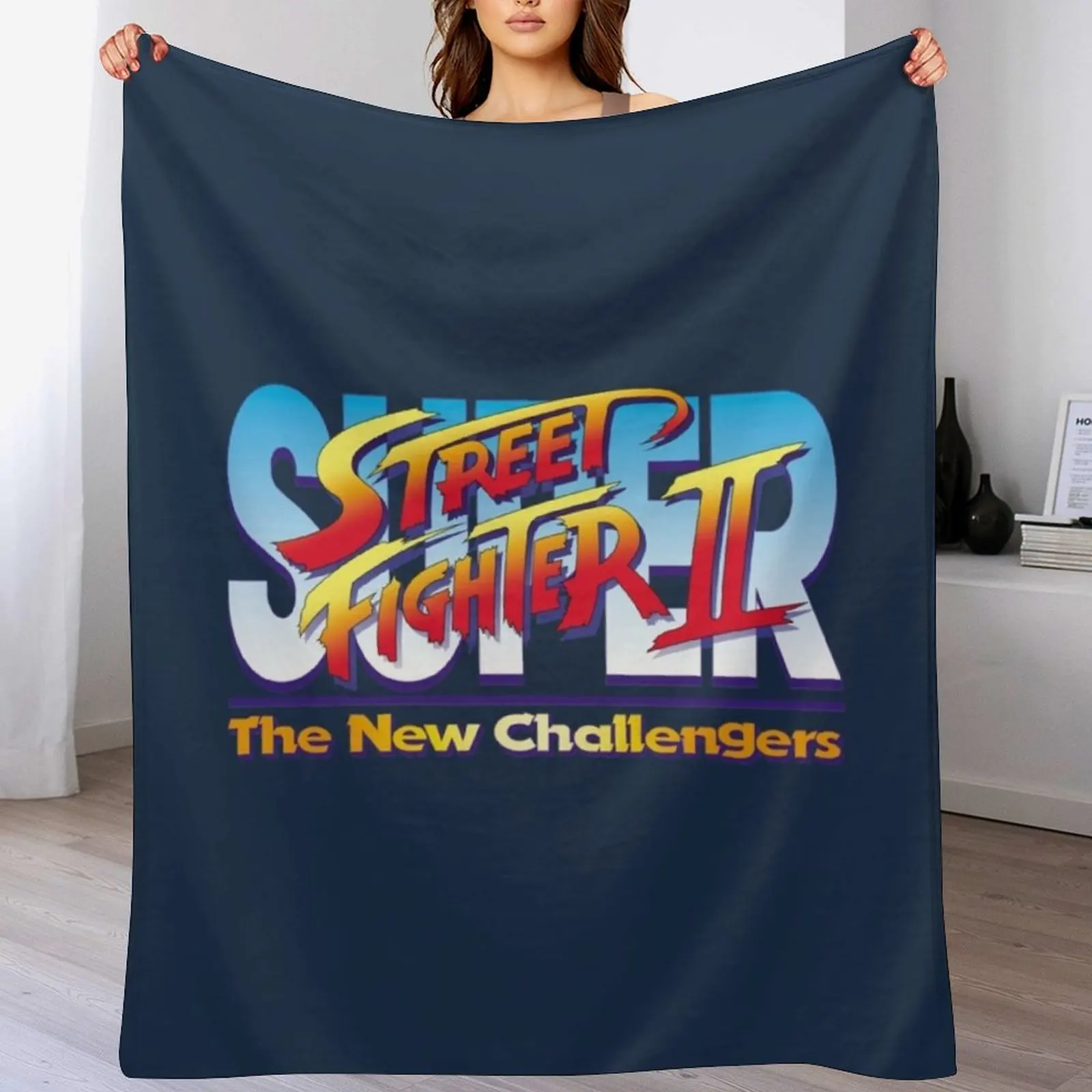 

Super Street Fighter II Vintage Video Game Logo Throw Blanket Luxury St Heavy Bed Sofa Blankets
